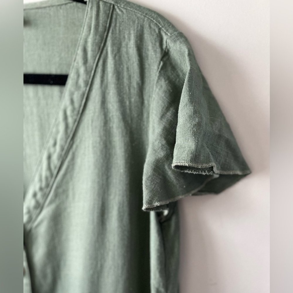 Showpo Women's Button Up V-Neck Ruffled Hem Casual T-Shirt Dress Size 6 - Picture 6 of 9